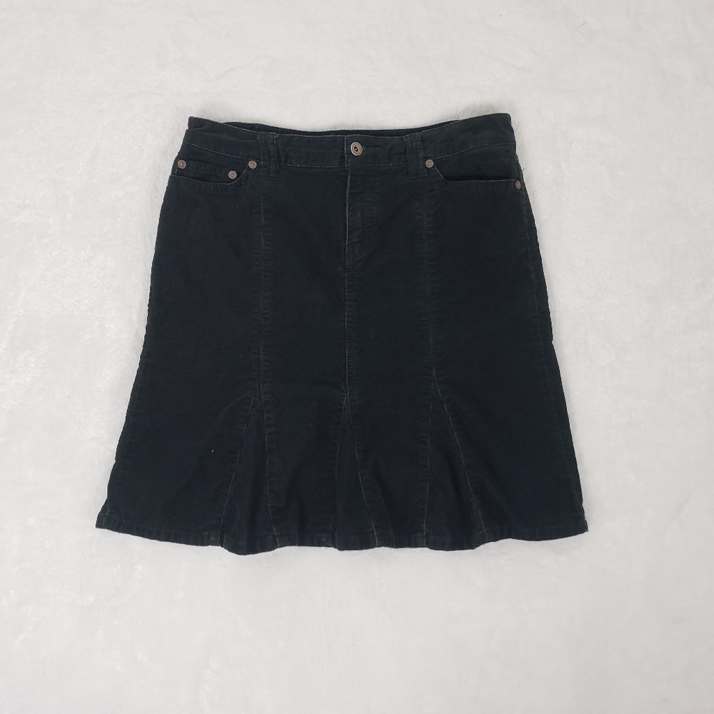 Tommy Hilfiger Black Corduroy Skirt Sz 10
